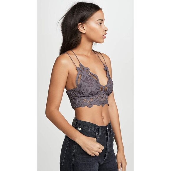 Free People Adella Bralette Bra - Dark Grey / Charcoal - Picture 5 of 11